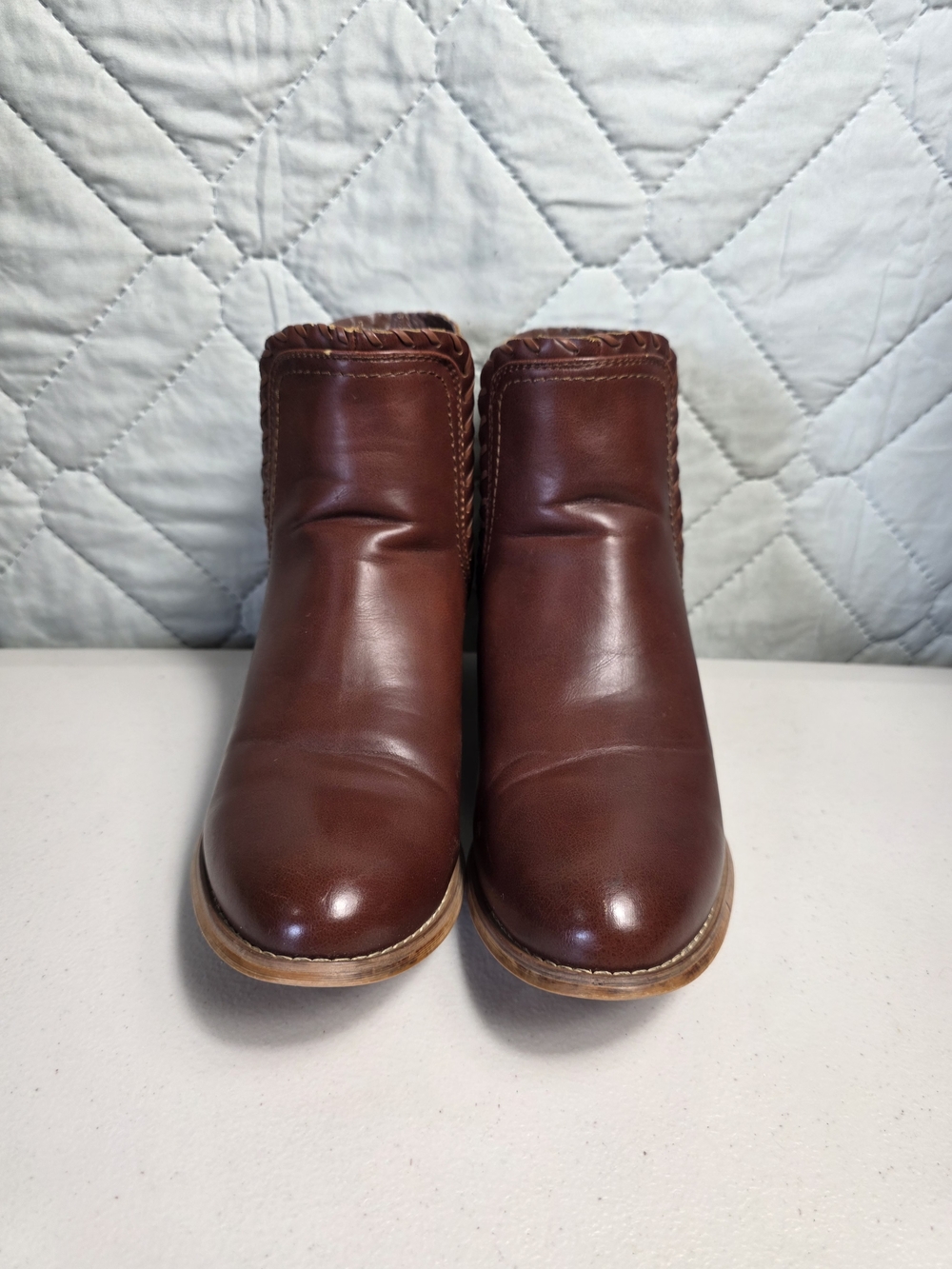 Women's Brown Leather Ankle Booties Sz 9 - Picture 8 of 11